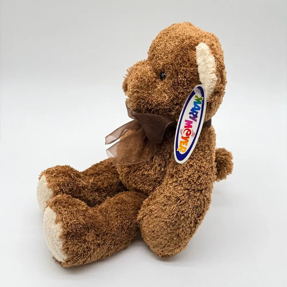 Mary Meyer Stuffed Plush Dark  Chocolate Brown Teddy Bear Beanbag Beans Toy